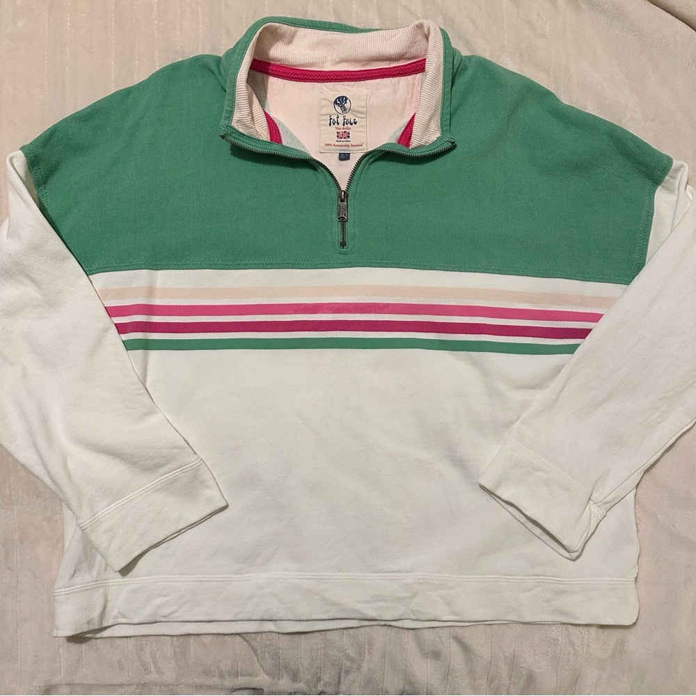 FatFace Green Colourblock Relaxed Airlie Sweatshirt